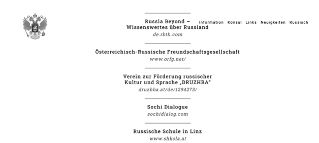  Screenshot from the website of the Honorary Consul of Russia in Upper Austria Wolfgang Mayer.  